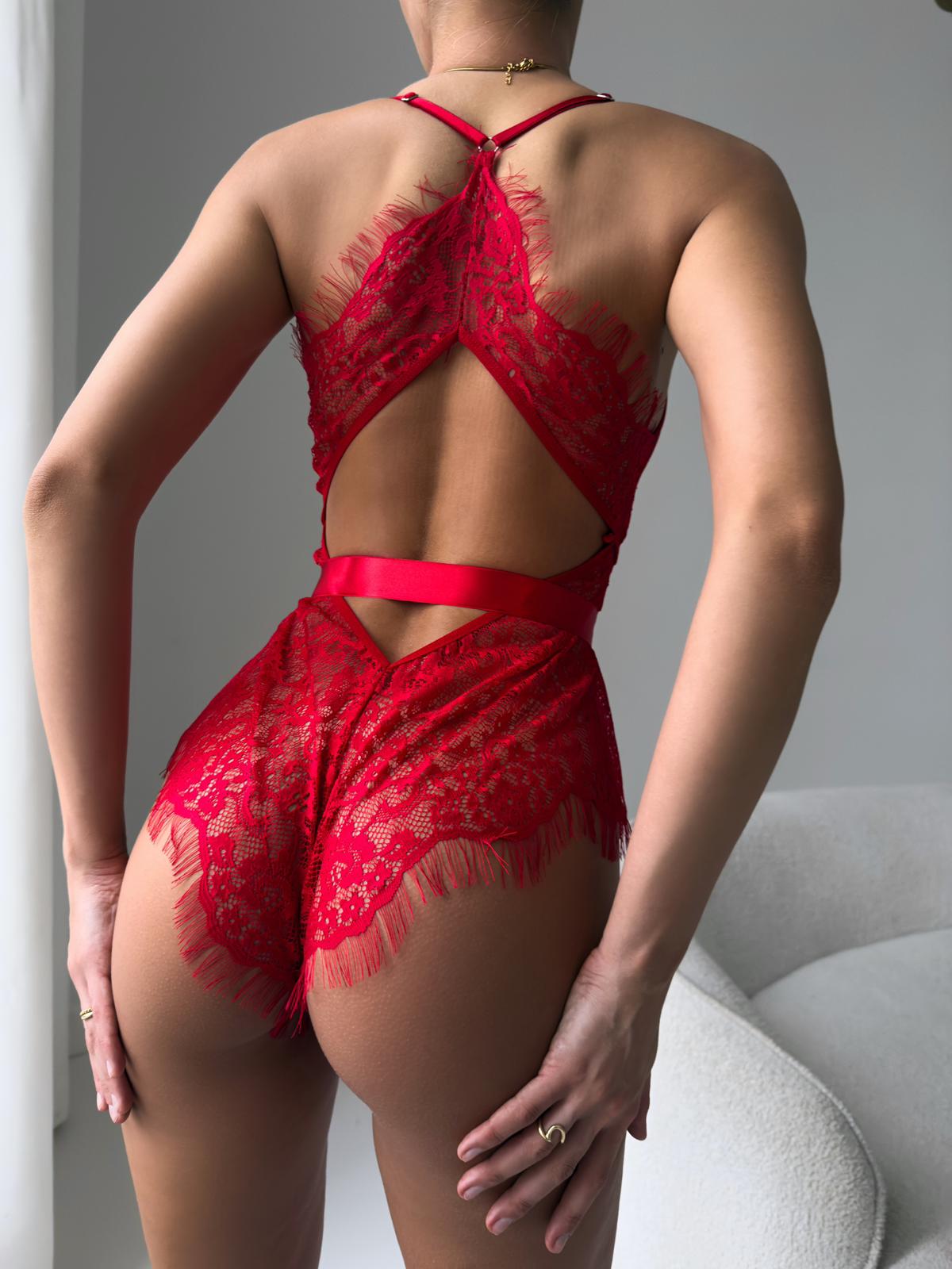 Full Dantel Bağlama Detay Bodysuit