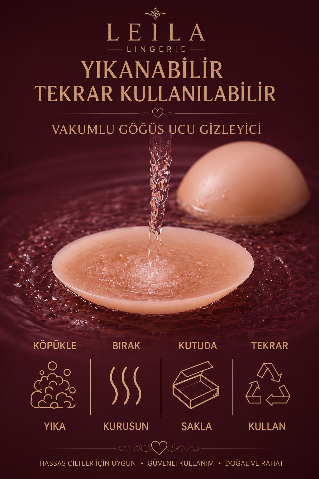 Yapışkanlı Vakumlu Gögüs Ucu Gizleyici Kapatıcı
