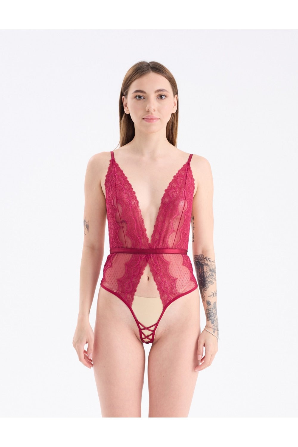 Dantel Şeritli Bodysuit
