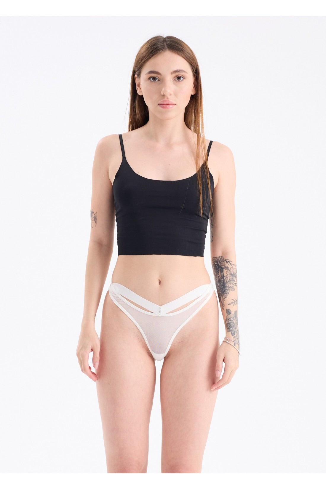 Taş Detaylı Tanga Siyah