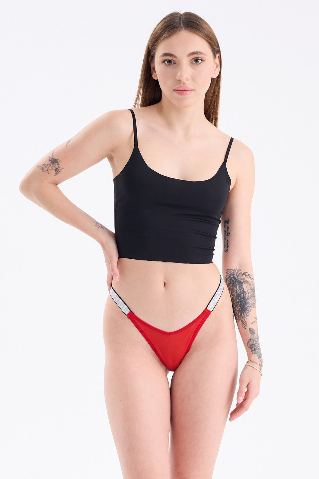 Simli Lastik Brazilian Külot