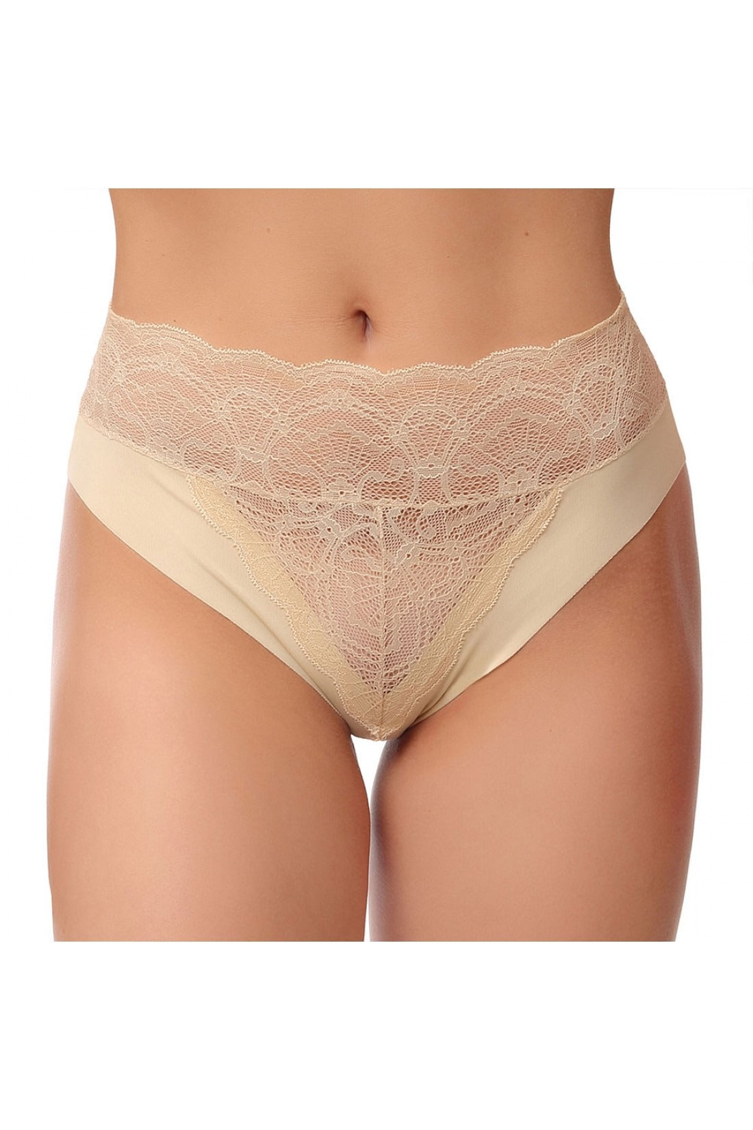 Dantel Detaylı Yüksek Bel Bikini Külot Siyah