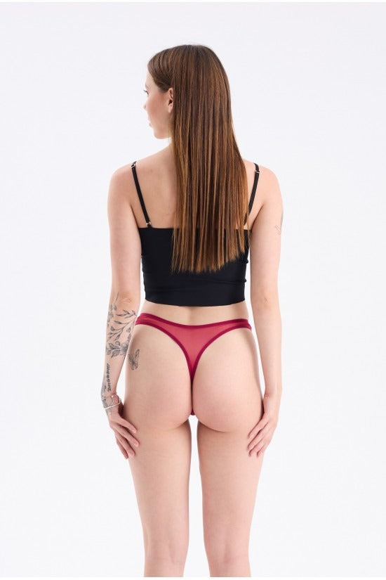 Taş Detaylı Tanga Siyah