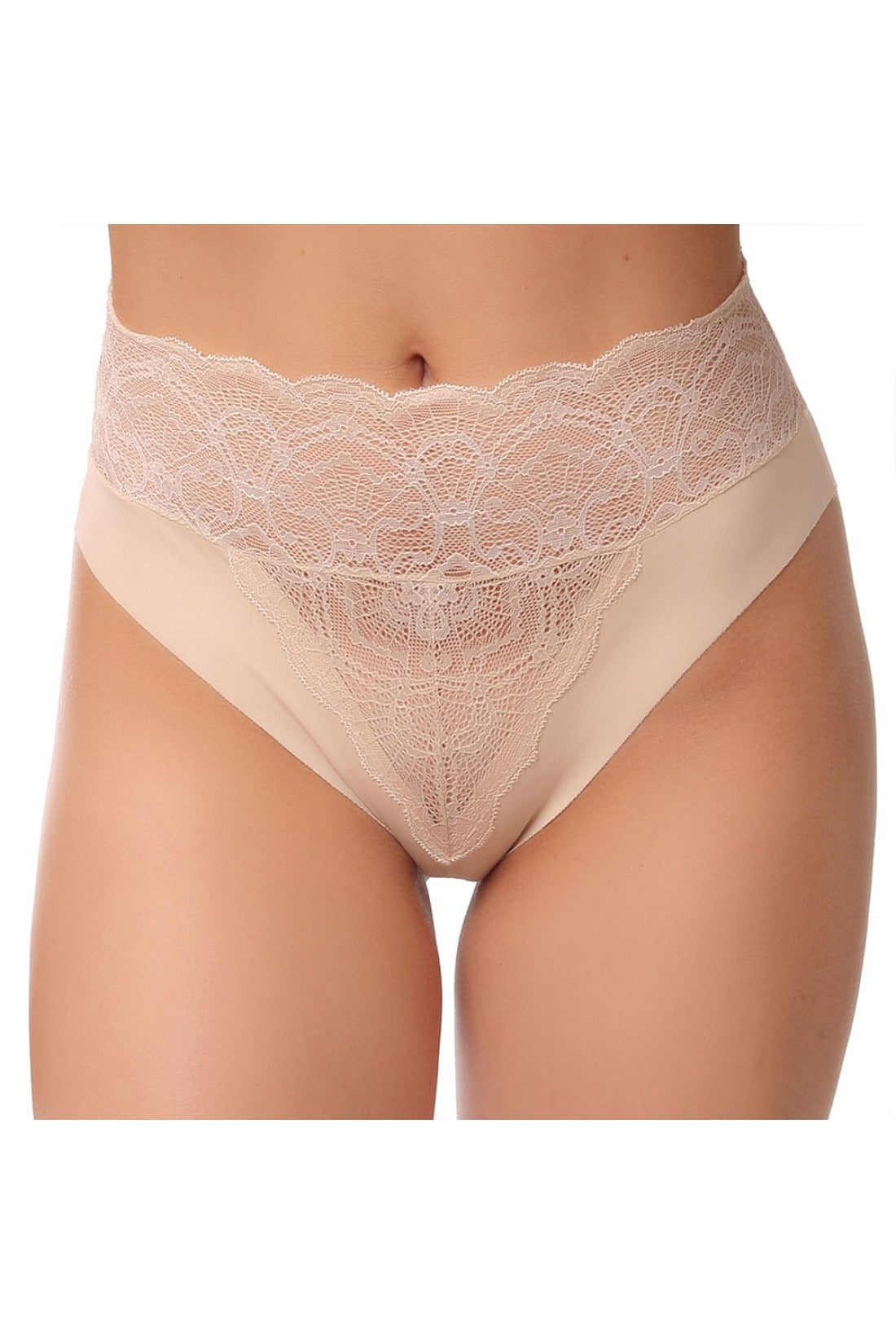 Dantel Detaylı Yüksek Bel Bikini Külot Siyah